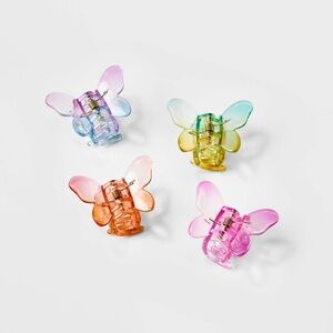 Girls' 4pk Butterfly Clips - Cat & Jack™: Hair Styling Accessories